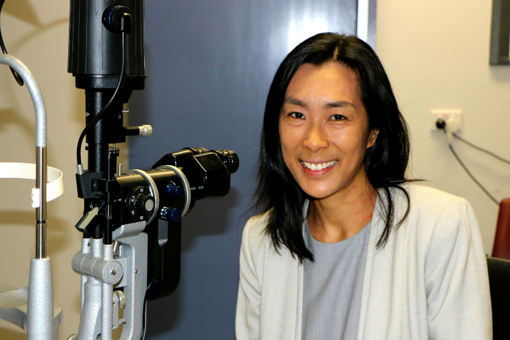 Female Doctor in eye clinic setting