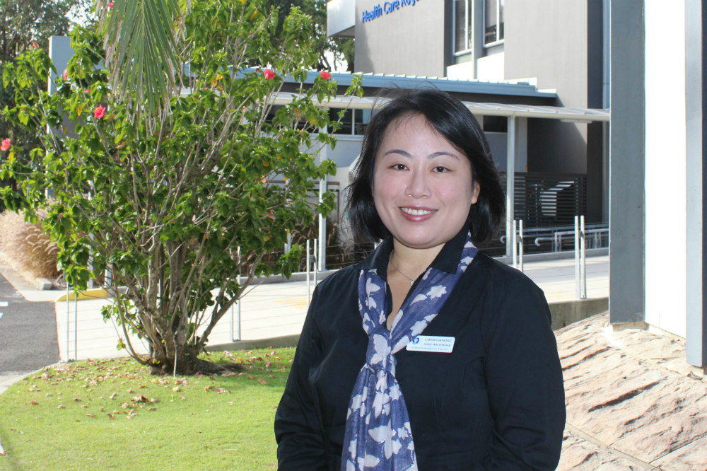 Nurse in outdoor setting