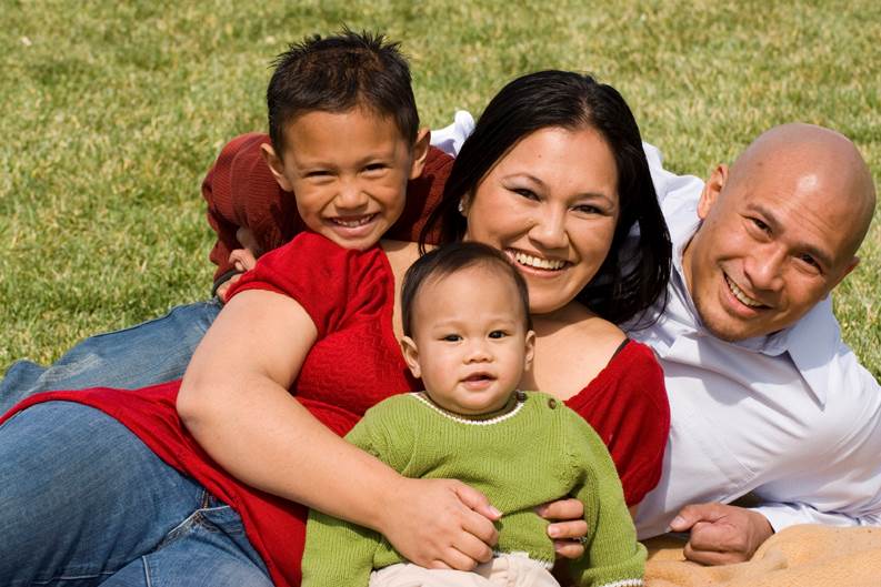 A smiling happy family 