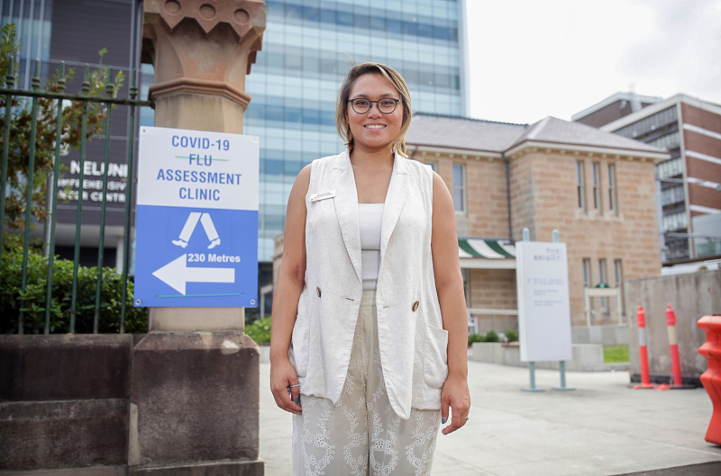 Tracey Papa standing outside Prince of Wales Hospital 