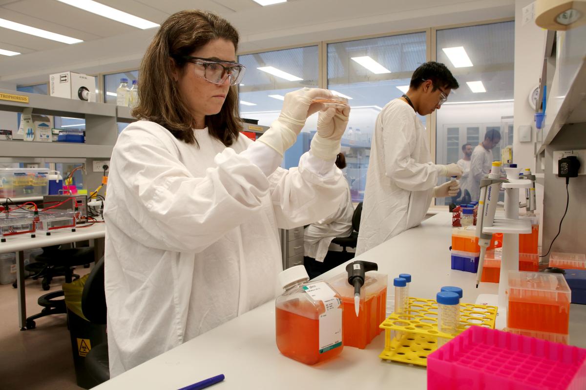 Woman in research laboratory