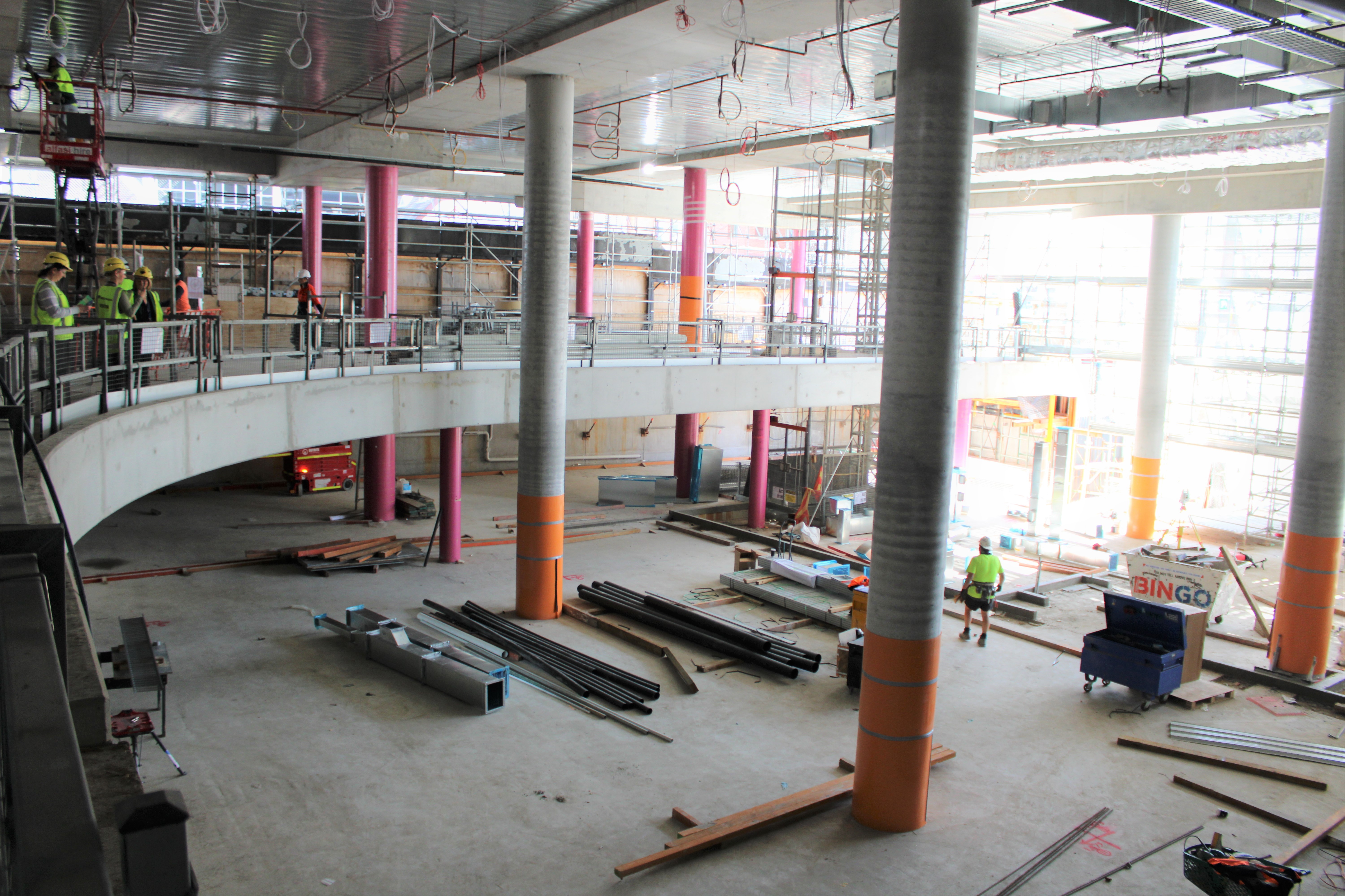 The double atrium foyer in its current form