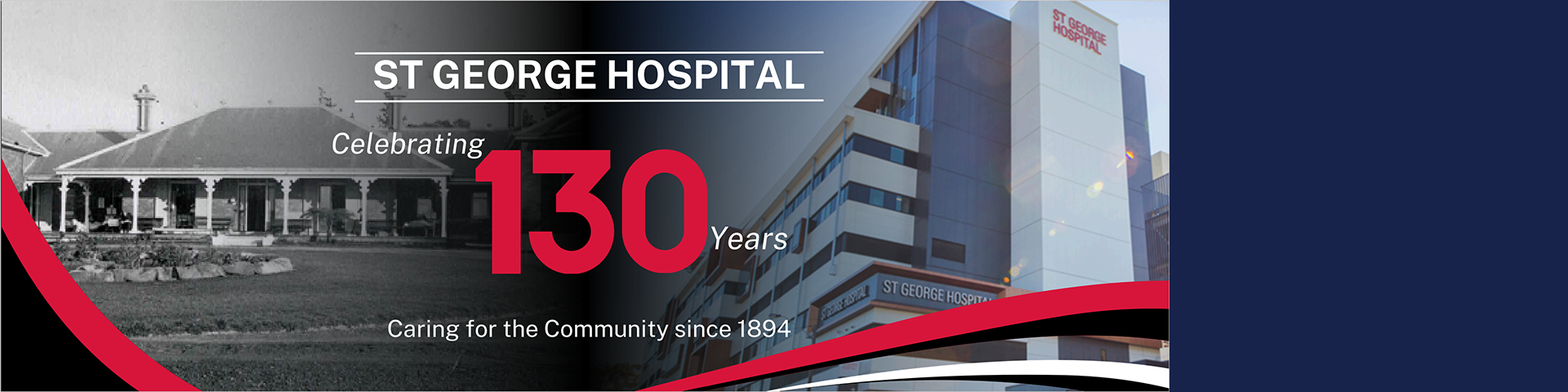 Celebrating 130 years of St George Hospital logo