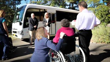 Valerie Jovanovic speaks with grateful Garrawarra residents 